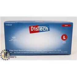 BOX OF DISTECH VINYL MEDICAL EXAMINATION GLOVES