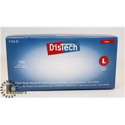 BOX OF DISTECH VINYL MEDICAL EXAMINATION GLOVES