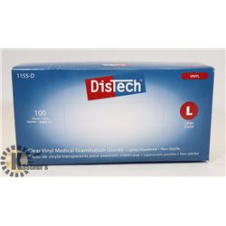 BOX OF DISTECH VINYL MEDICAL EXAMINATION GLOVES