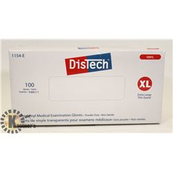 BOX OF DISTECH VINYL MEDICAL EXAMINATION GLOVES
