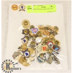 BAG OF COLLECTORS LAPEL PINS