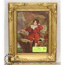 ANTIQUE PICTURE FRAME WITH YOUNG GIRL PICTURE