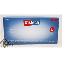 BOX OF DISTECH VINYL MEDICAL EXAMINATION GLOVES