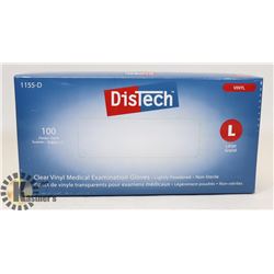 BOX OF DISTECH VINYL MEDICAL EXAMINATION GLOVES