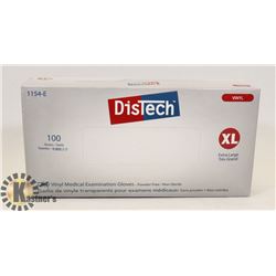 BOX OF DISTECH VINYL MEDICAL EXAMINATION GLOVES