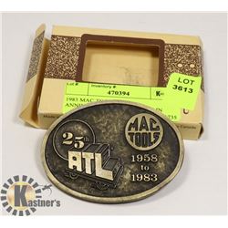 1983 MAC TOOLS 25TH ANNIVERSARY BELT BUCKLE IN