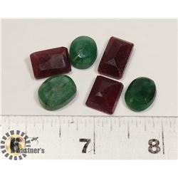 #79- RED RUBY/GREEN EMERALD 69 ct