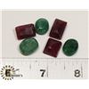 Image 1 : #79- RED RUBY/GREEN EMERALD 69 ct