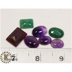 #87- RUBY/EMERALD/AMETHYST 94.5 ct