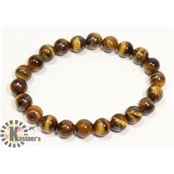 #153- TIGER EYE BEAD BRACELET/ 8mm/ 7.5"