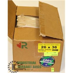BOX OF BIODEGRADABLE 26 X 36 EXTRA STRONG, CLEAR