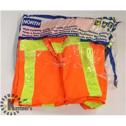 LOT OF 4 HIGH VIZ SAFETY VEST SZ L