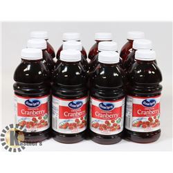 CASE OF 12 -739ML BOTTLES OF OCEAN SPRAY CRANBERRY
