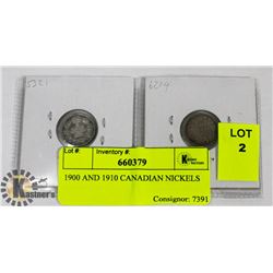 1900 AND 1910 CANADIAN NICKELS