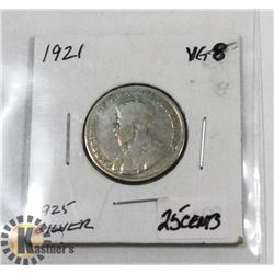 1921 KING GEORGE CANADIAN QUARTER