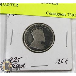 1908 KING EDWARD CANADIAN QUARTER