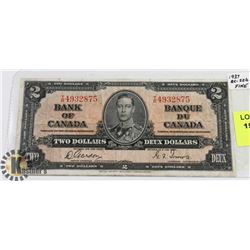 1937 TWO DOLLAR BILL