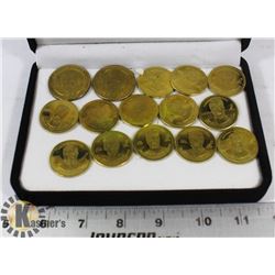 NHL HOCKEY MEDALLIONS - GOLD TONE