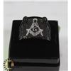 Image 1 : BLACK MASONIC RING SIZE 15