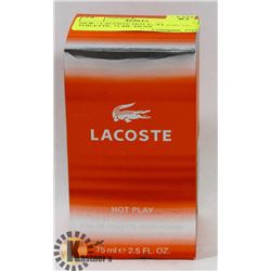 NEW - LACOSTE HOT PLAY EAU DE TOILETTE, 75 ML MENS