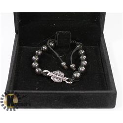 HARLEY DAVIDSON BLACK STONE ADJUSTABLE BRACELET