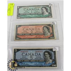 LOT OF 3 CANADIAN BILLS