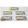 Image 1 : LOT OF 5 -  1973 CANADIAN DOLLAR BILLS IN SEQUENCE