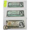 Image 1 : LOT OF 3 CANADIAN ONE DOLLAR BILLS