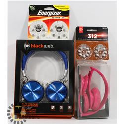 BLACKWEB, ATECH HEADPHONES, HEARING BATTERIES