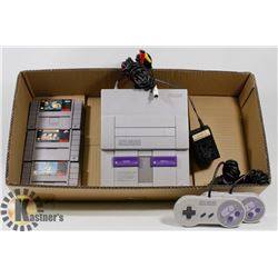 ORIGINAL SUPER NINTENDO WITH AV & POWER CORDS,