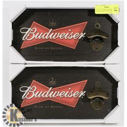 LOT OF 2 BUDWEISER BEER HANGING BOTTLE OPENERS