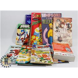 BOX OF COMIC BOOKS AND GRAPHIC NOVELS