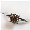 Image 3 : 58) 14K WHITE GOLD DIAMOND SOLITAIRE RING,