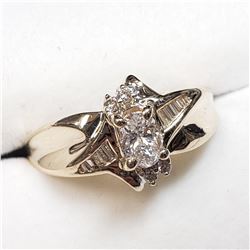41) 14K YELLOW GOLD DIAMOND RING,