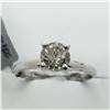 Image 1 : 35) 14K WHITE GOLD DIAMOND SOLITAIRE RING,