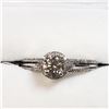 Image 1 : 34) 14K WHITE GOLD DIAMOND RING,