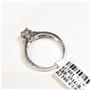 Image 3 : 34) 14K WHITE GOLD DIAMOND RING,