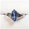 Image 1 : 55) 14K WHITE GOLD SAPPHIRE RING,