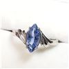 Image 2 : 55) 14K WHITE GOLD SAPPHIRE RING,