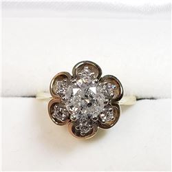 44) 14K YELLOW & WHITE GOLD DIAMOND RING,