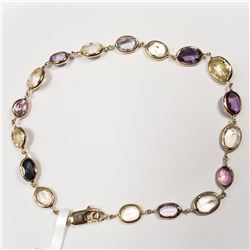 57) 14K YELLOW GOLD SAPPHIRE BRACELET,