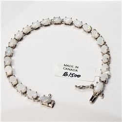 51) 14K WHITE GOLD OPAL BRACELET,
