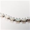 Image 3 : 51) 14K WHITE GOLD OPAL BRACELET,