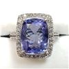 Image 1 : 42) 14K WHITE GOLD TANZANITE& DIAMOND RING,