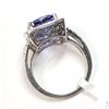 Image 4 : 42) 14K WHITE GOLD TANZANITE& DIAMOND RING,