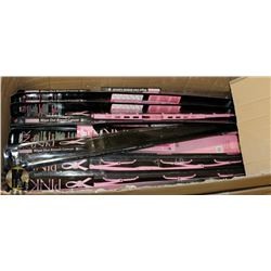 LARGE BOX OF ASSORTED SIZE PINK WIPER BLADES