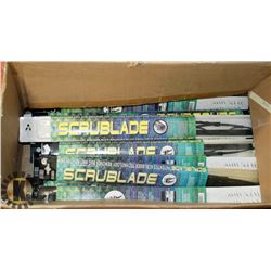 BOX OF ASSORTED SIZE SCRUBLADE WIPER BLADES