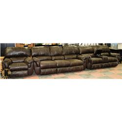 LEATHER RECLINING SOFA  89" & LOVESEAT 79"  &