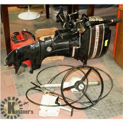 BOATING ITEMS INCL. MOTOR, STEERING AND THROTTLE