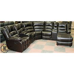 NEW BORDEAUX BLACKBERRY LEATHERETTE SECTIONAL